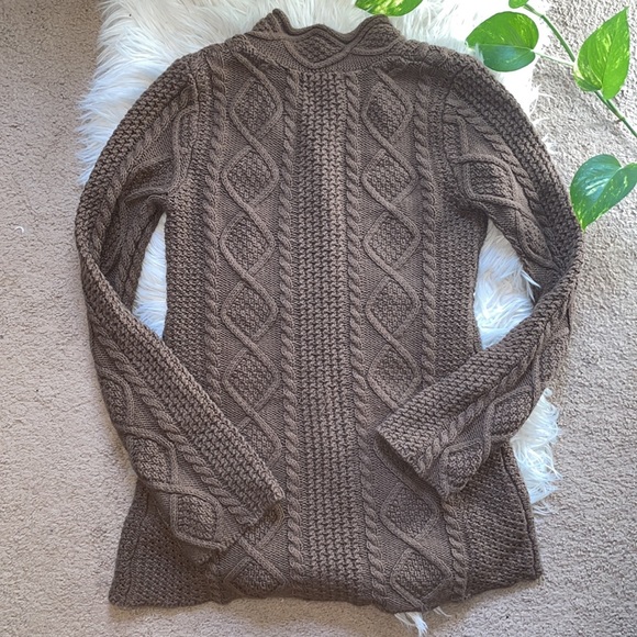 Free People | M cable knit cardigan sweater with 3 sun  buttons - Picture 6 of 6